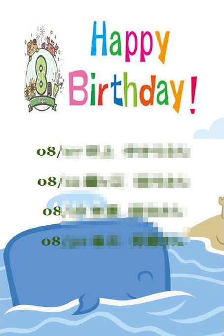 誕生日プレート8月