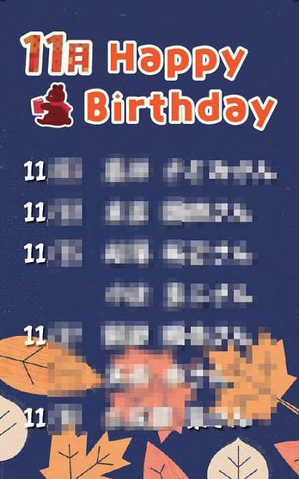 誕生日プレート11月