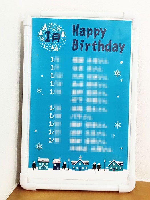 誕生日プレート1月